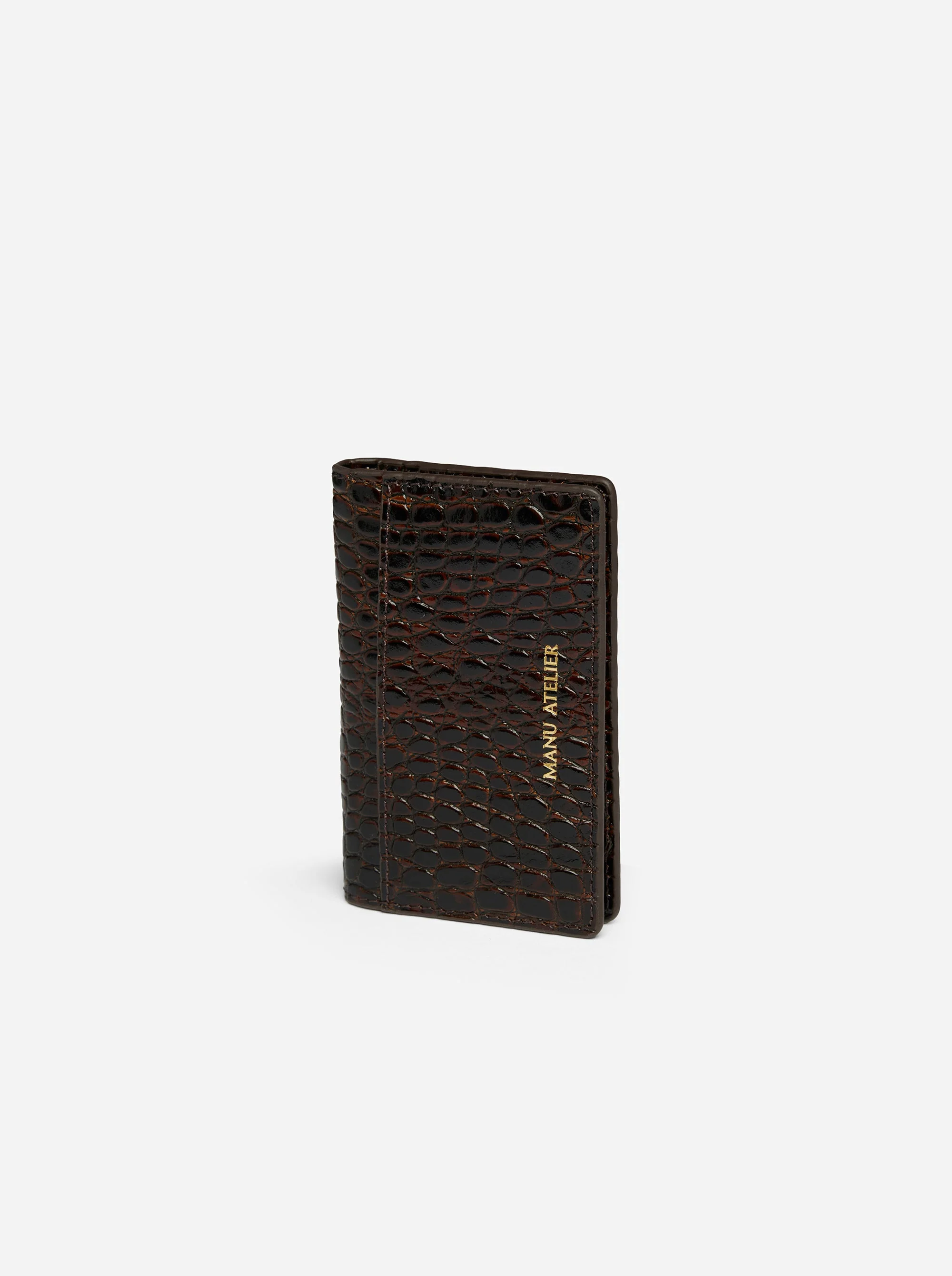 Manu Cardholder Deep Brown Croc - Image 3